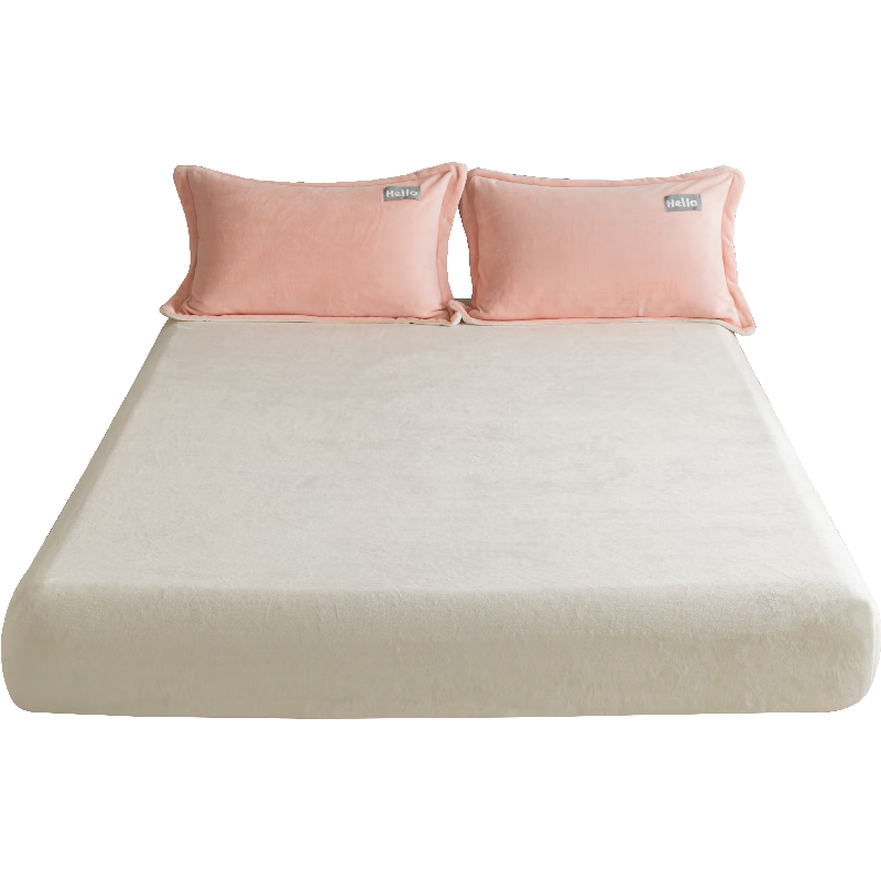 Hengyuanxiang Milk Velvet Bed Sheet, Single Piece, Winter Coral Fleece Single Bed Cover, Flannel Quilt, Thickened, 150*200cm, Plain White