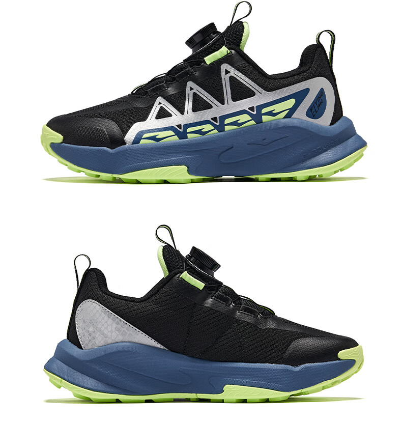 ERKE Kids Boys Girls Sports Shoes Children Youth Dial Cushioning Running Shoes Haze Blue/Black Size 35 27