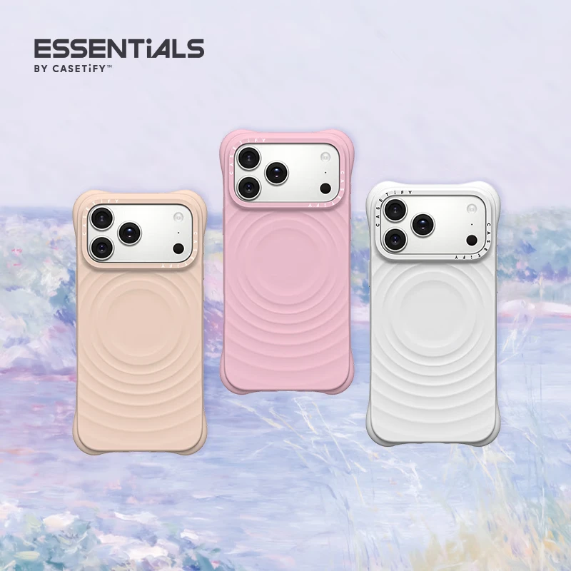 Чехол CASETIFY White Wave для iPhone 17 Pro Max, MagSafe, силикон, белый