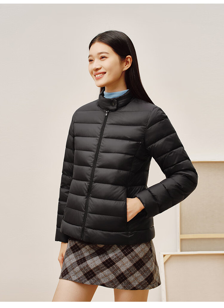 JD Jingzao Women's Lightweight Down Jacket Fashion Versatile Winter 2025 Thick Warm Coat Soft Mist Gray XL 26