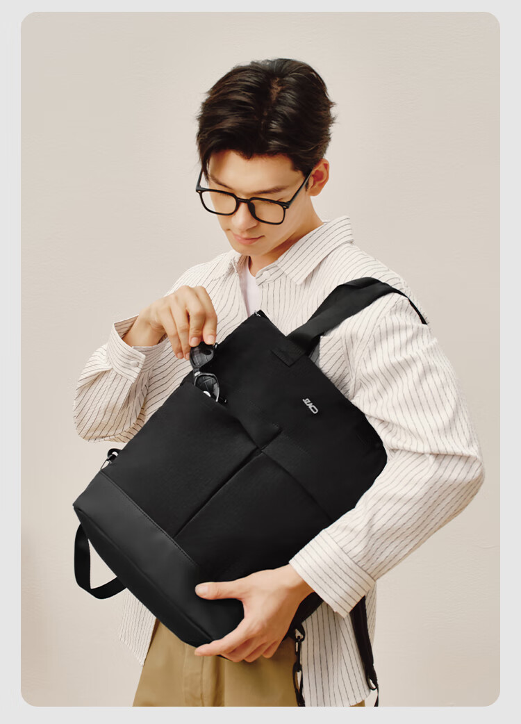 JD Jingzao Black Warrior Handheld Tote Bag Sports Backpack Laptop Bag Commuter Travel School Bag 18