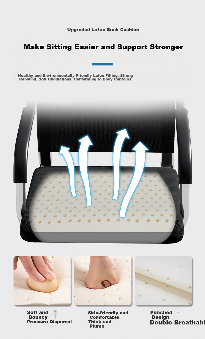 Quanpinwu Office Chair Computer Chair Ergonomic Chair Stool Backrest Chair Bow-shaped Chair Conference Chair Executive Chair Training Chair 6