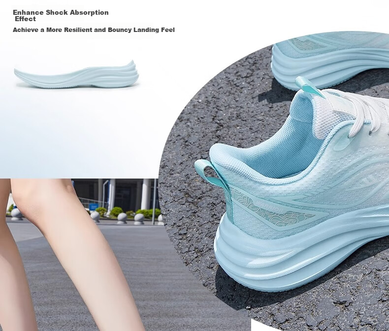 Warrior Women's Shoes, Spring And Summer New Style Breathable Mesh Sneakers, Soft-Soled Shock-Absorbing Running Shoes for Women, 4636 White Blue, Size 37 10
