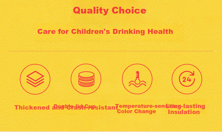 Dishini Children's Insulated Cup with Straw, Direct Drinking Bottle, 316 Stainless Steel, Large Capacity, Boys And Girls Elementary School Students, Double Lid Water Cup 2