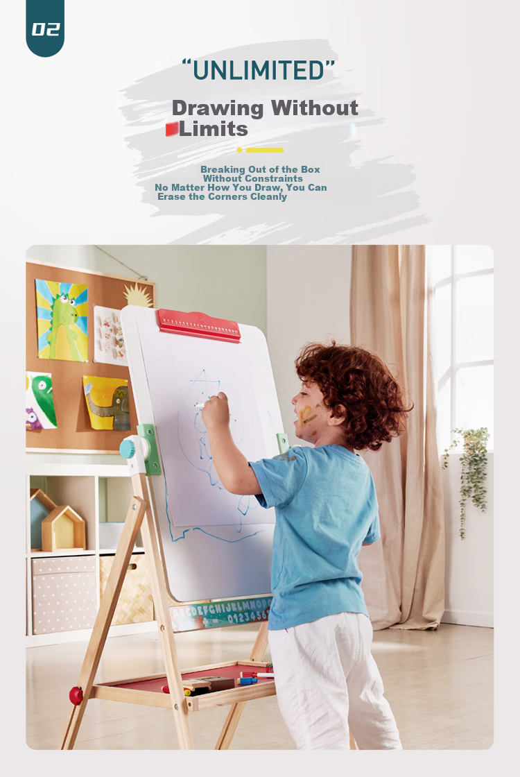 Hape (Germany) Frameless Whiteboard Erasable Double-Sided Blackboard Standing Easel Flip-Style Drawing Board E1063 2