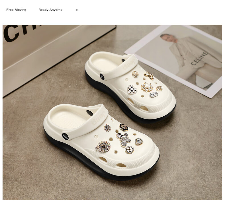 JEEP Women's Casual Hole Shoes Sandals Water-Resistant Outdoor Driving Shoes Black Size 36-37 19