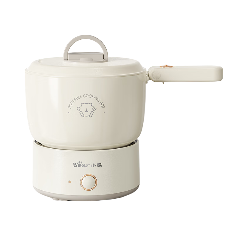 Bear Electric Cooking Pot, Electric Hot Pot, Electric Heating Pot, Foldable Portable 1.2L Small Electric Pot Detachable, Multi-Functional Pot for Student Dormitory, Noodle Pot DRG-V12Z1