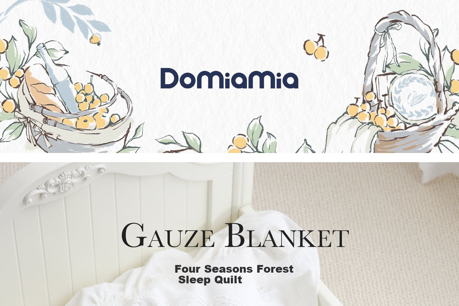 DOMIAMIA Baby Quilt, Gauze All-Season Blanket, Infant Quilt, Bamboo Fiber Antibacterial Constant Temperature Blanket, Suitable for All Seasons, 120x150 1