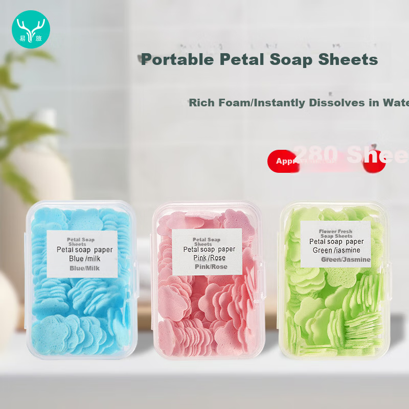 Etravel Disposable Soap Sheets Travel Portable Hand Soap Paper for Students And Children, 3-Box Pack