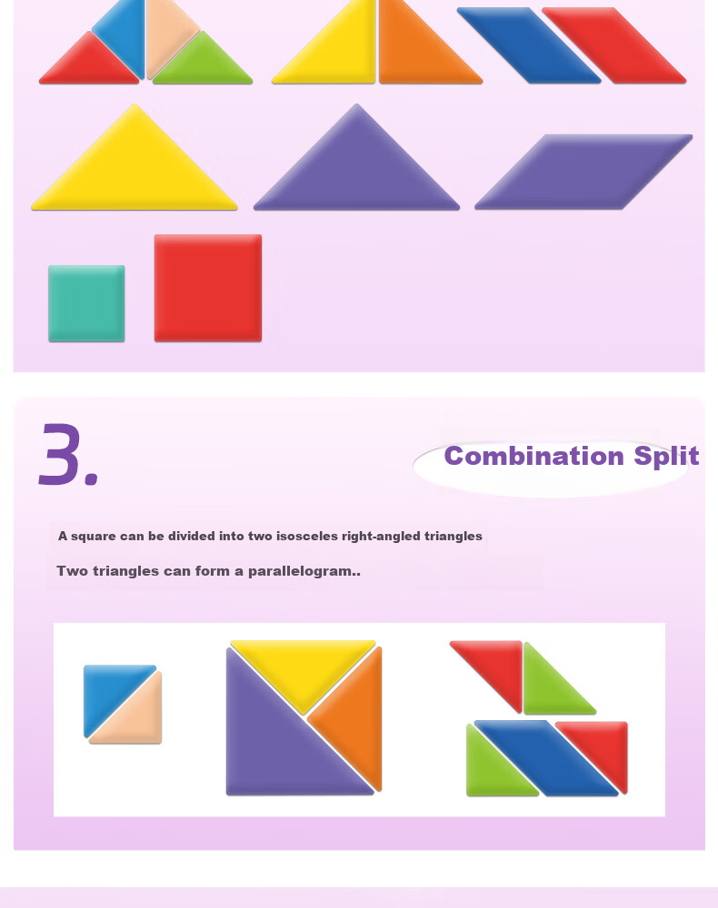 Pinwheel Magnetic Educational Geometric Puzzle Toy for Children Aged 3 to 6, Birthday Gift, Deluxe Tangram Set 3