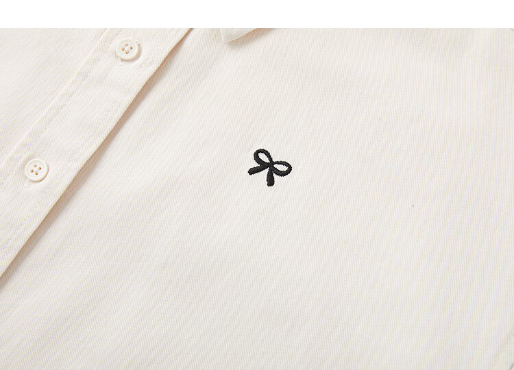 Demana Pure Cotton Memory Autumn Vintage Bowknot Embroidered Shirt Loose Fit Petite Women's Blouse 2