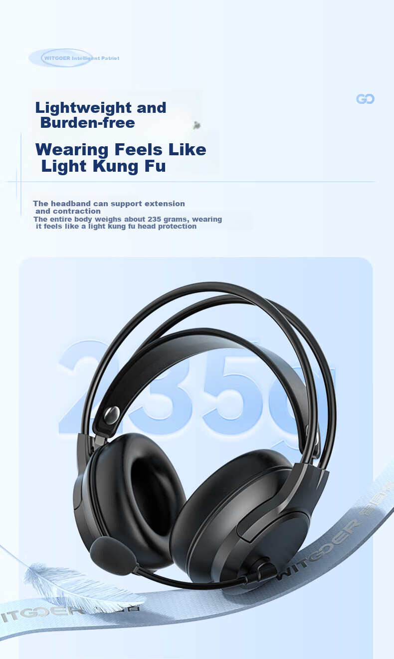 WITGOER [1000W Teacher And Student Choice] Headphones for English Listening And Speaking Exams, High School And College Use, Sound-Echoing Microphone for Oral Practice, USB Interface, Recording for Students And Schools 14