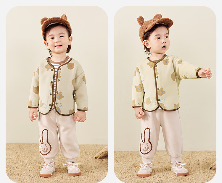 Minibala Unisex Baby Lamb Wool Thickened Coat 2025 Autumn Winter [Reversible] 8