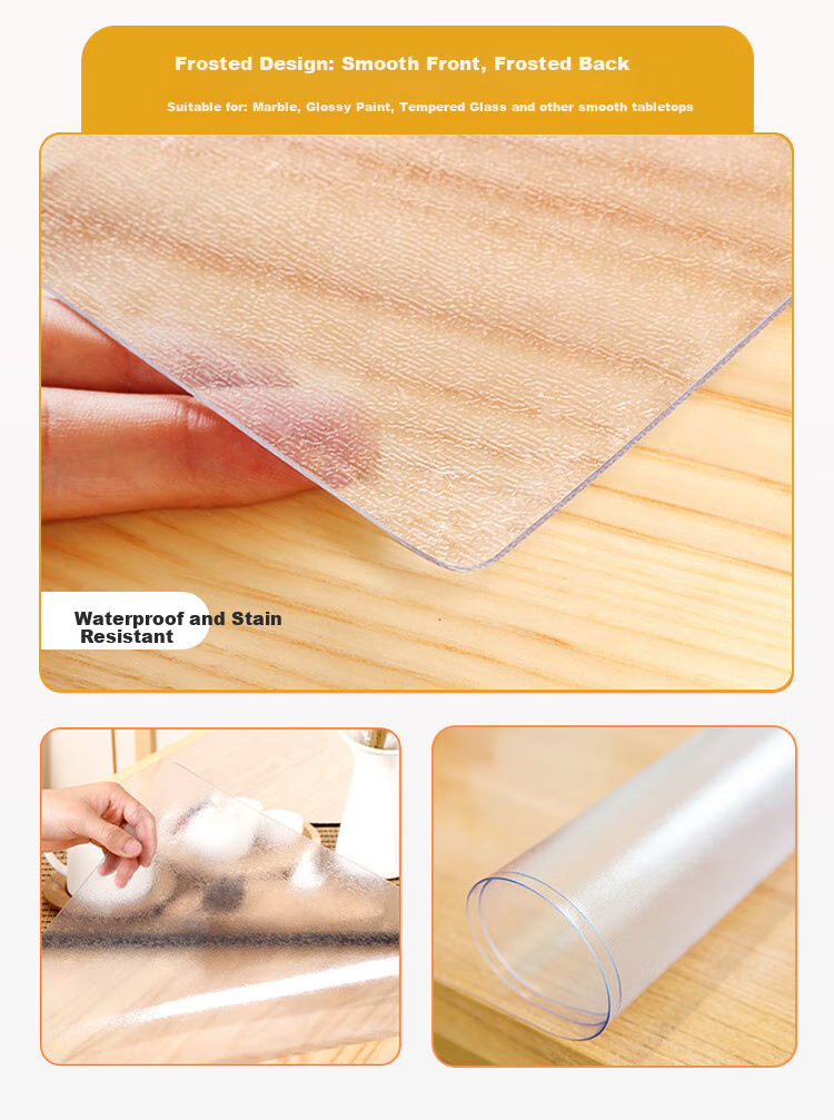 MINJU Tablecloth, Soft Glass Odorless Thickened PVC Dining Table Mat, Waterproof And Oil-Proof Crystal Plate, Customizable Coffee Table Mat, 60*120cm 17