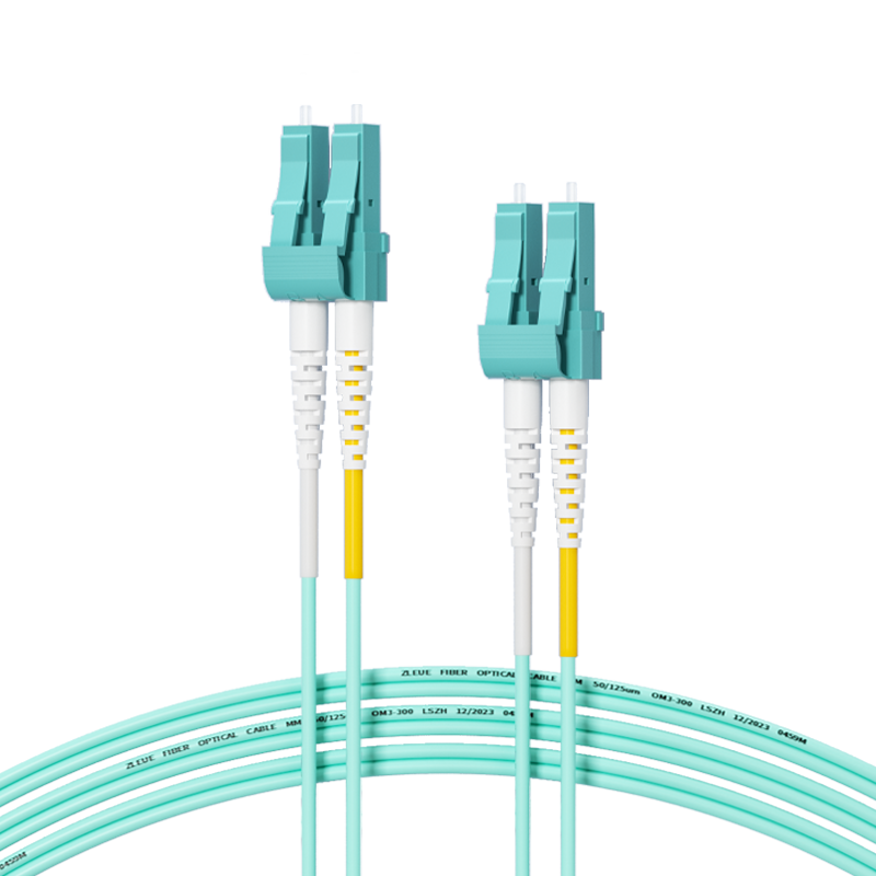 Fiber Optic Patch Cord Telecom Grade 10G LC-LC Multimode Duplex OM3-300 Low Smoke Halogen-Free Drop Fiber Cable Transceiver Pigtail 1m Q3-LCLC01