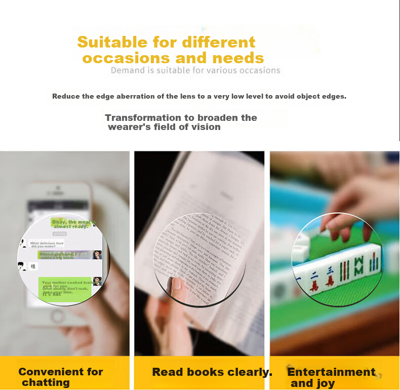 GOGOSOON Pure Titanium Ultra-Light Multifunctional Reading Glasses for Men And Women, Anti-Blue Light High-Definition Fashionable High-End Large Frame Presbyopic Glasses 5