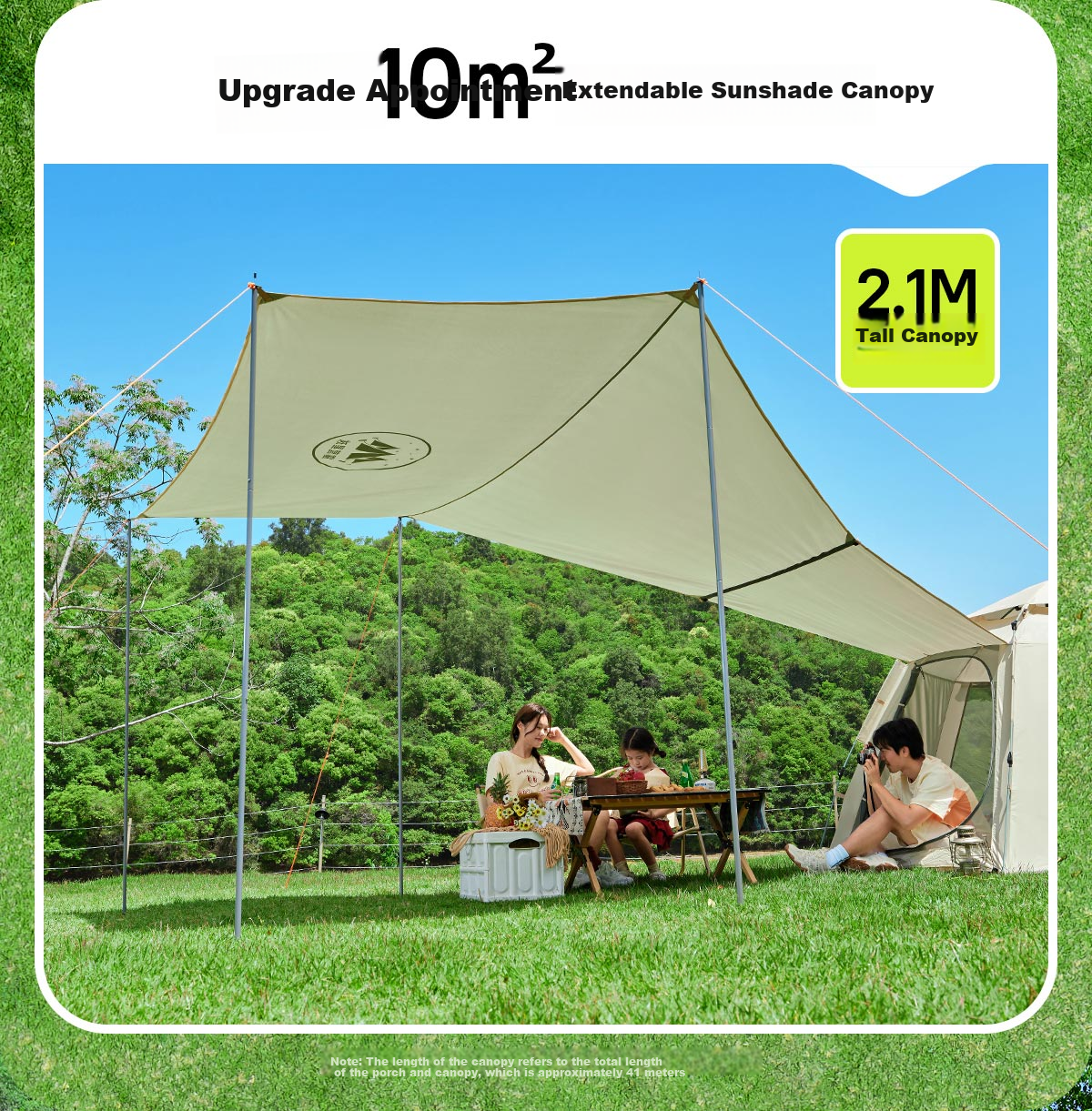CAMEL X Outdoor Canopy Tent, Foldable Portable Hexagonal Camping Overnight Outdoor Camping Complete Set of Equipment 6