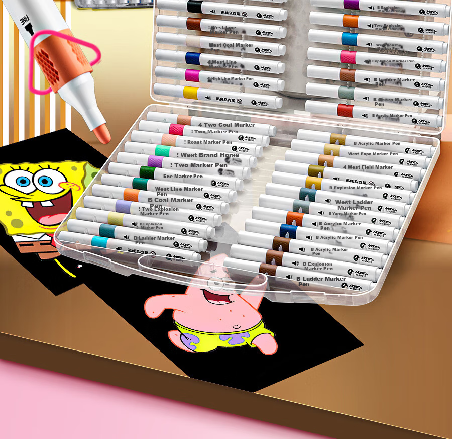 Marie's 12-Color Acrylic Markers, Waterproof, Non-Translucent, Stackable, Guka Watercolor Pens, Washable, Elementary School Children's Doodle Colored Pens, Art Sketching Watercolor Pens 2