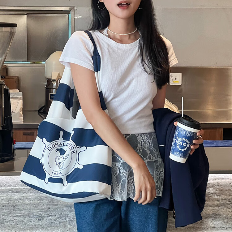 Disney Women's Bag Commuter Bag Donald Duck Large Capacity Canvas Shoulder Bag Birthday Gift for Women 18