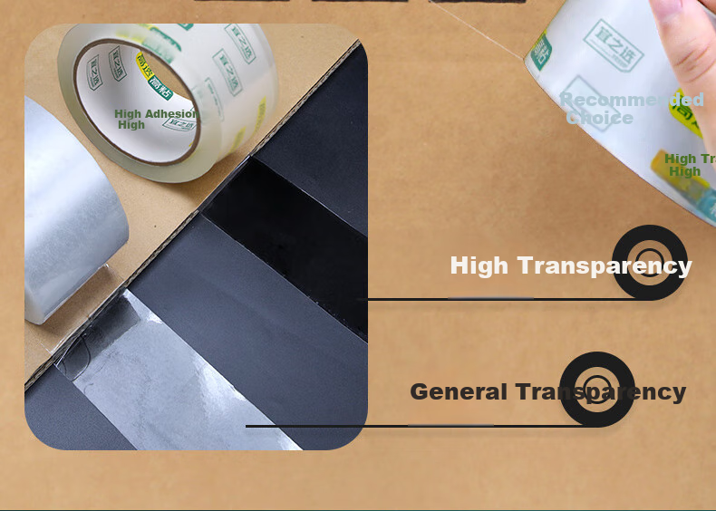 Yessel Thick High-Adhesive Transparent Packing Tape, 48mm*60m*54μm, 6 Rolls, Warehouse Logistics Express Moving Packaging Wide Tape 6