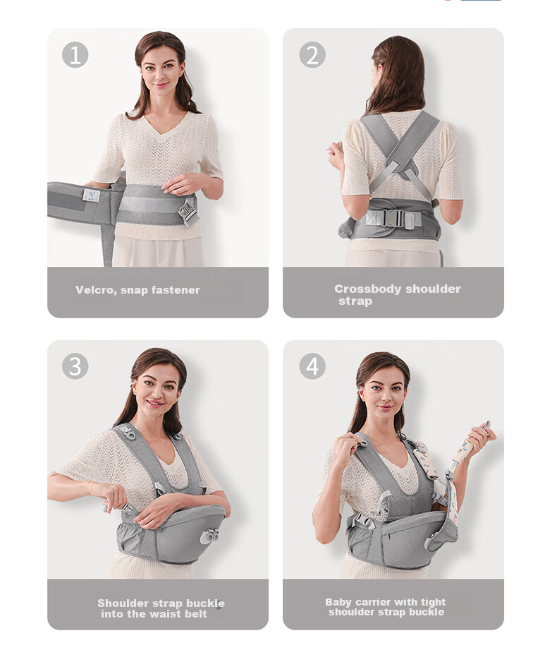 Baby Friend Waist Stool, Infant Seat, Baby Carrier for Front And Back Use, Multifunctional Baby Carrying Aid for Outings, All-Season Blue 15