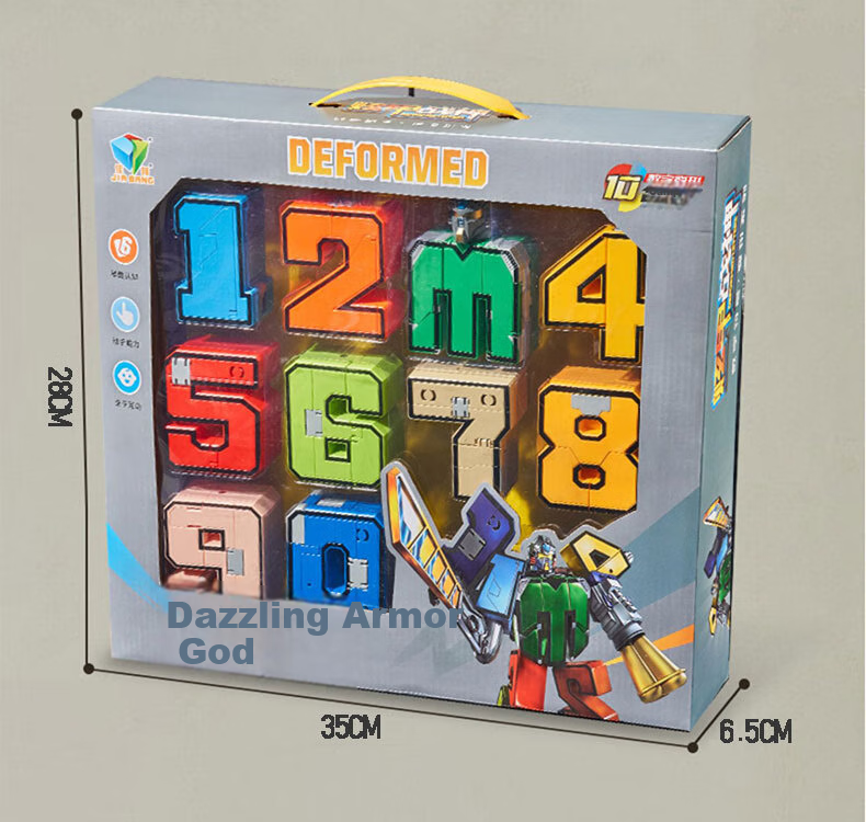 Aifuer Digital Transforming Robot Toy, Mecha Action Figure, Birthday Gift, Transformable Building Blocks, Gift Box Set 6