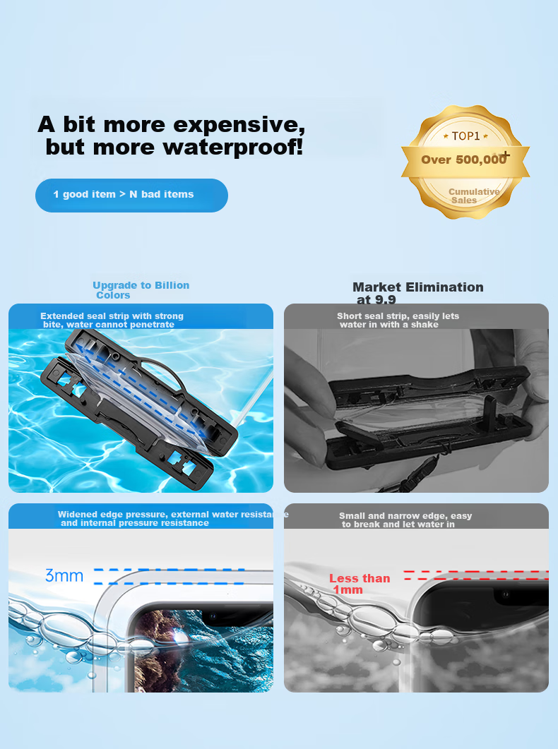 ESR Waterproof Phone Case, Touchscreen Compatible, for Swimming, Rafting, Diving, Delivery Riders, Large Size with Camera, Braided Lanyard, Neck Strap, Dustproof, Rainproof Protective Cover for Hot Springs 4