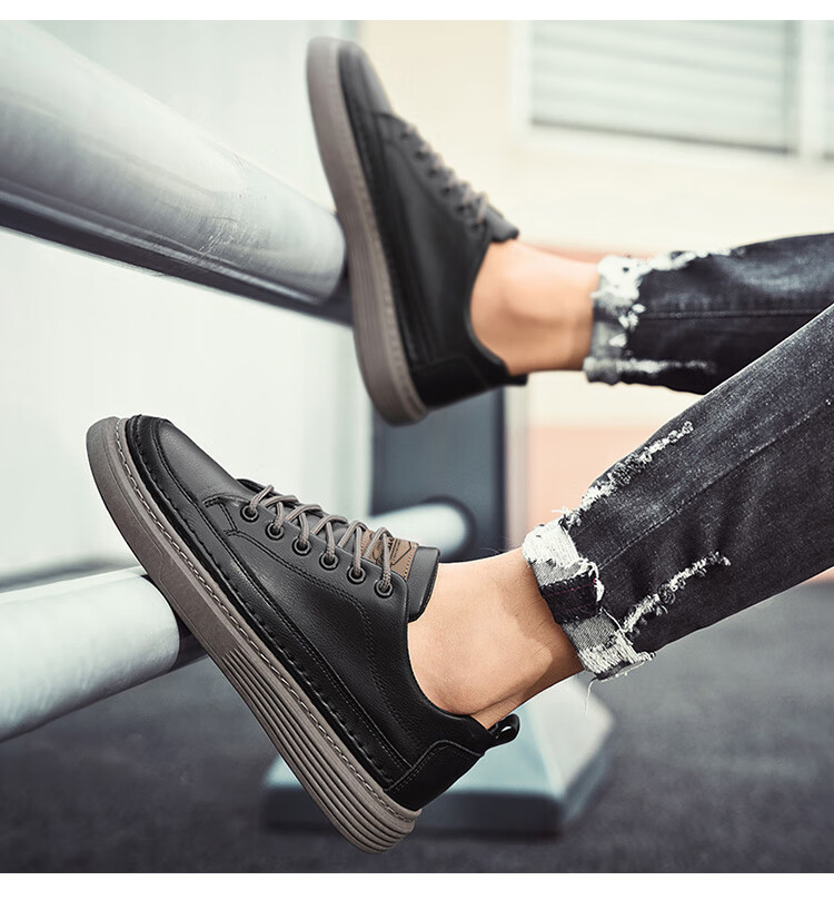 CARTELO Men's Shoes Autumn 2026 Fashion Casual British Style Leather Soft Sole Sneakers Black Brown 42 9