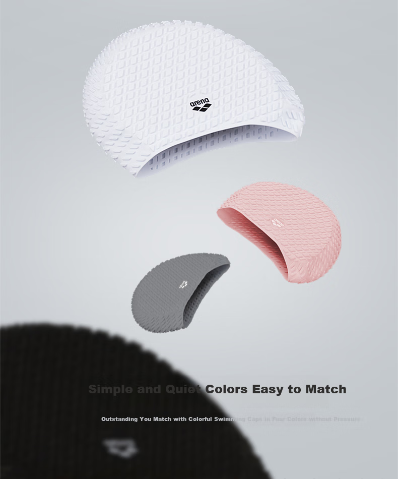 Arena Swimming Cap, Stylish Waterproof Chlorine-Resistant, Large Size Non-Binding Comfortable Fit with Ear Protection, Silicone Bubble Swim Cap for Men And Wome 3