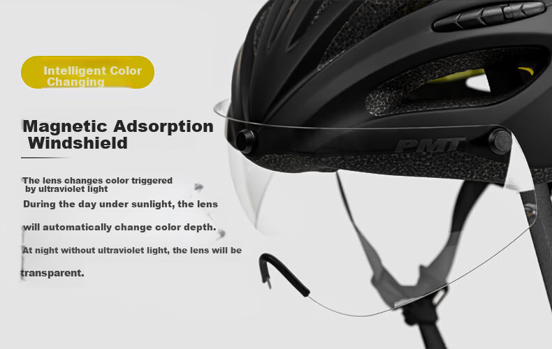 PMT Goggles Style Mips Anti-Collision Cycling Helmet, Bicycle Aerodynamic Safety Cap, Men's And Women's Road Bike Equipment, Moonlight White L 5