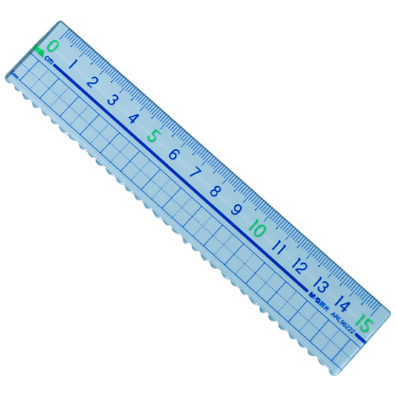 M&G Stationery, High Transparency Large Digital Acrylic Wavy Ruler, Elementary School Straight Ruler 15cm, Stationery for Exams, Middle And High School Entrance Exams