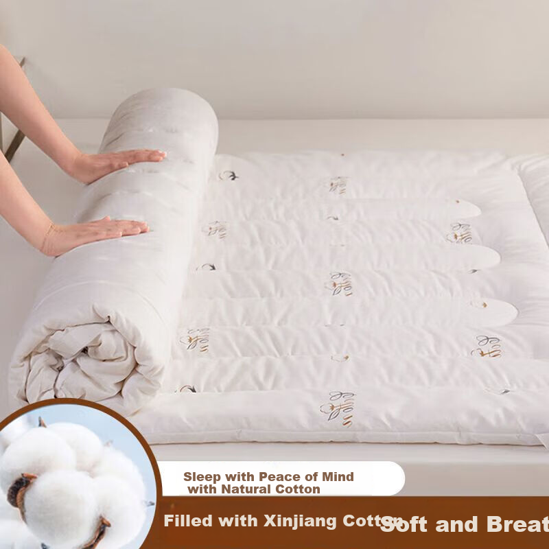 Dohia Home Textiles Mattress Pad, 100% Xinjiang Cotton Mattress Topper, Student Dormitory Mattress, 0.9 Bed 90*195cm