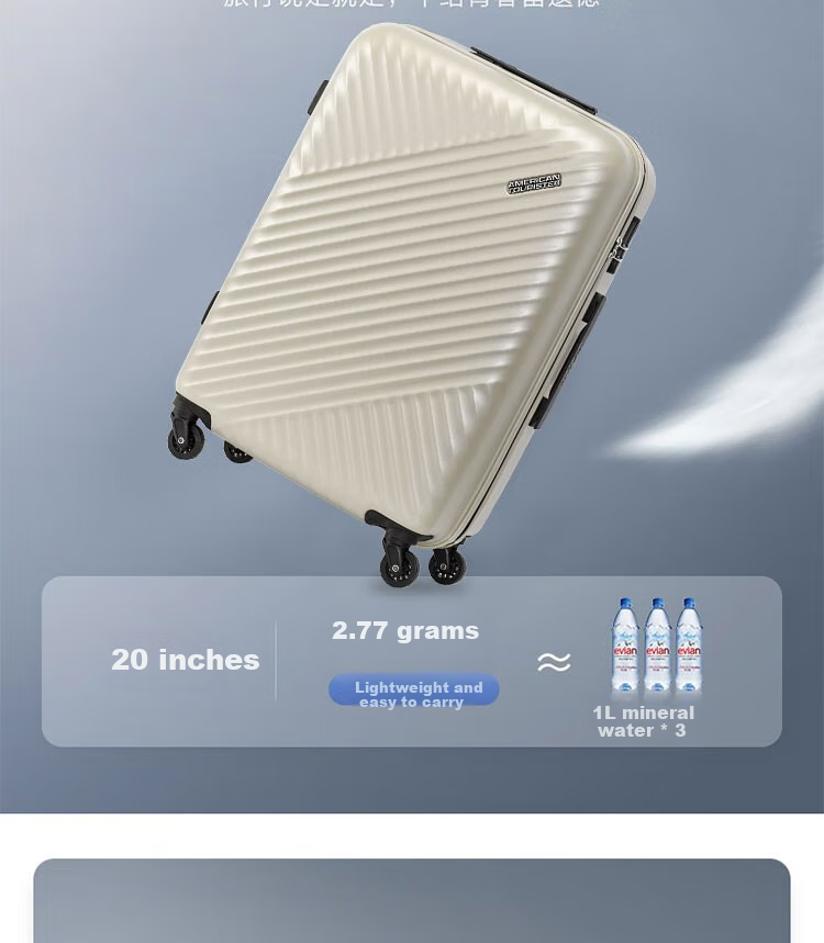AMERICAN TOURISTER Luggage, 20-Inch Trolley Suitcase, Large Capacity, Student Travel Case, Stylish Password Lock, TV7 Gree 2