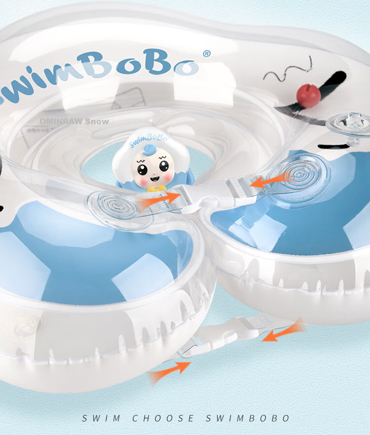 Swimbobo Infant Swim Ring with Double Air Chambers Neck Ring, 0-1 Year Old Newborn Swim Ring, Baby Bath Neck Ring K5012 Pink L 19