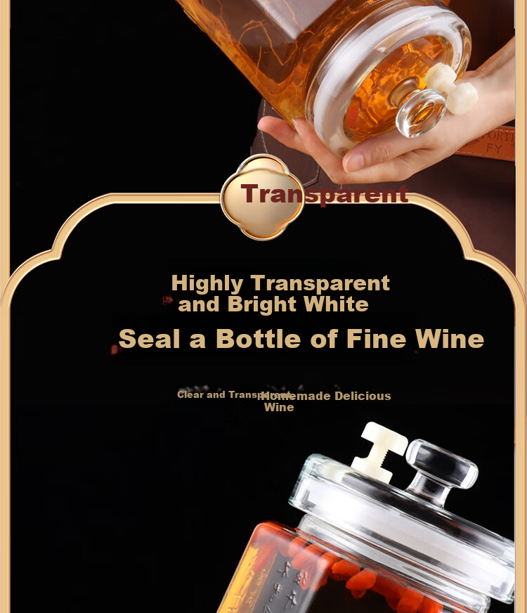 BJ Glass Infusion Container, Sealed Jar for Home Brewing, Pickling Jar, Liquor Bottle, Specialized Bottle for Soaking Liquor 4