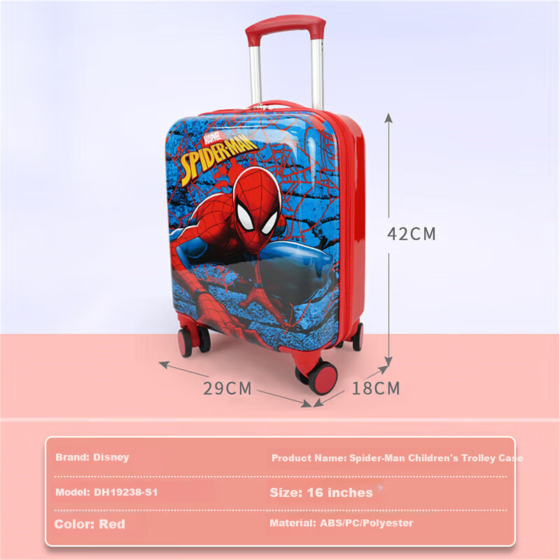 Детский чемодан Mesuca Disney Spider-Man, 16 дюймов, на колесиках, с сиденьем, для путешествий