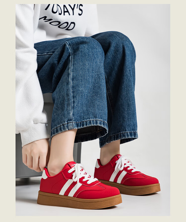 Global Original Vintage Style Black Women's Sneakers 2026 New Ins Versatile Thick Sole Height Increasing Skate Shoes 5