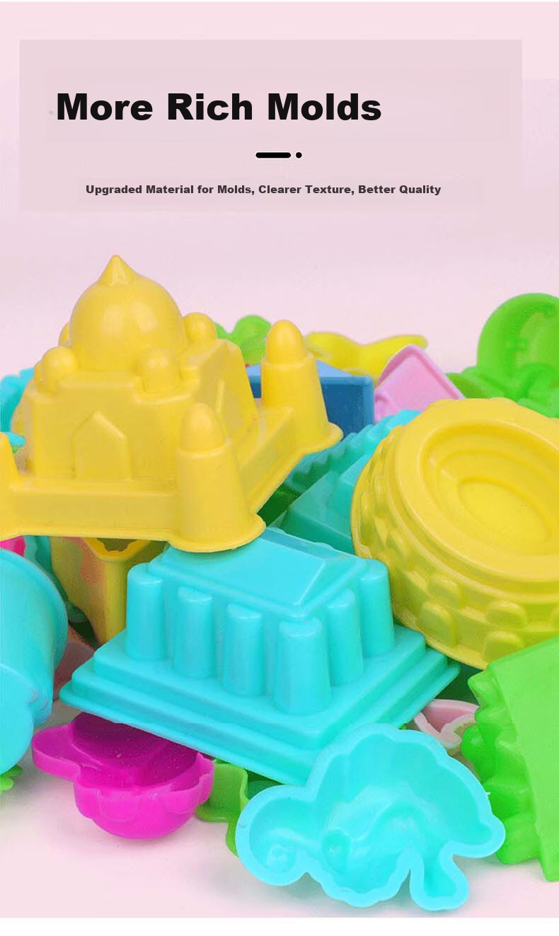 Letrel Children's Space Toy Sand Set, Beach Castle Digging Tools, Safe Non-Toxic Non-Sticky Hands, Gift for Boys And Girls 7