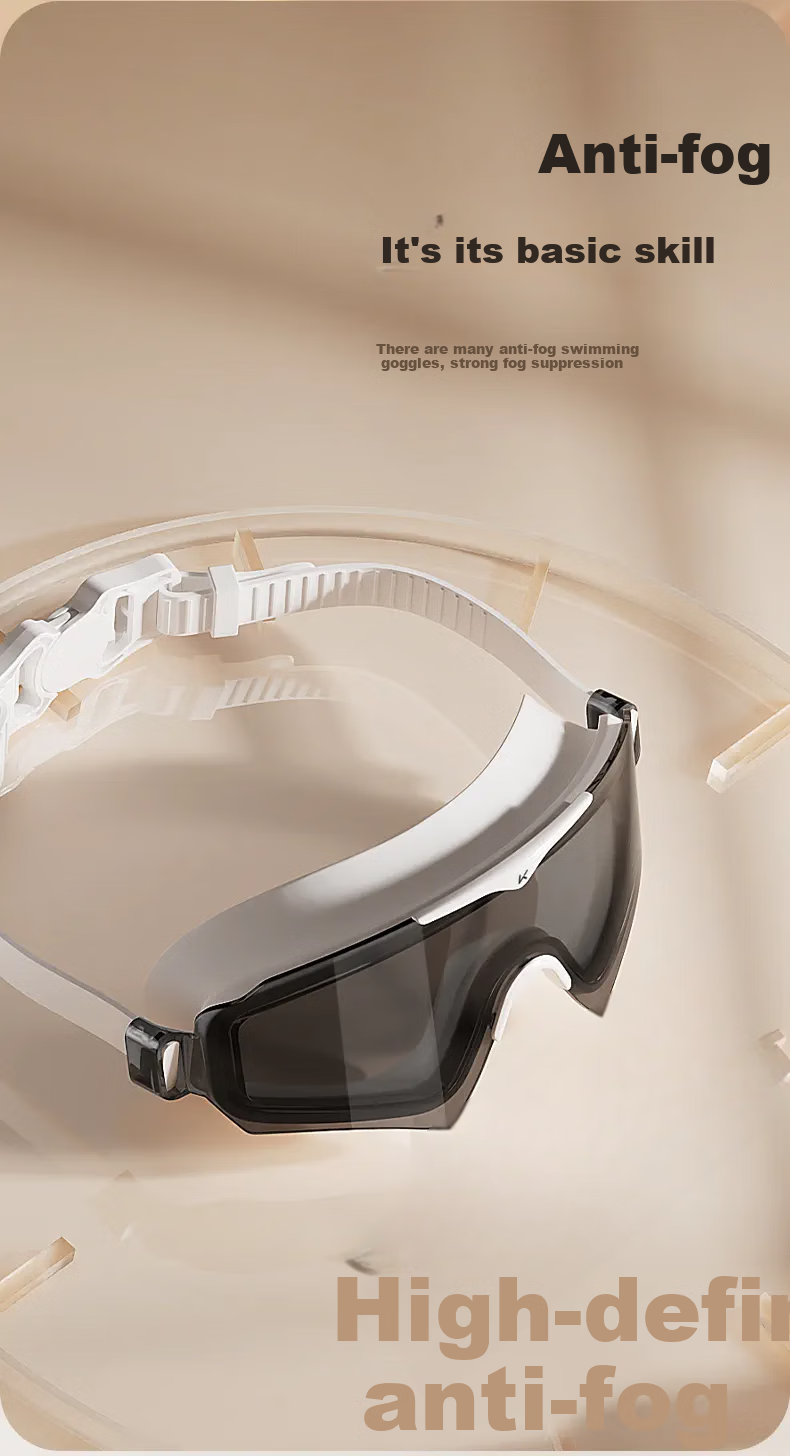 Keep Swimming Goggles for Men And Women, Waterproof Anti-Fog High-Definition Large Frame Clear Lens Swimming Glasses Diving Set Equipment, Honor Black 3