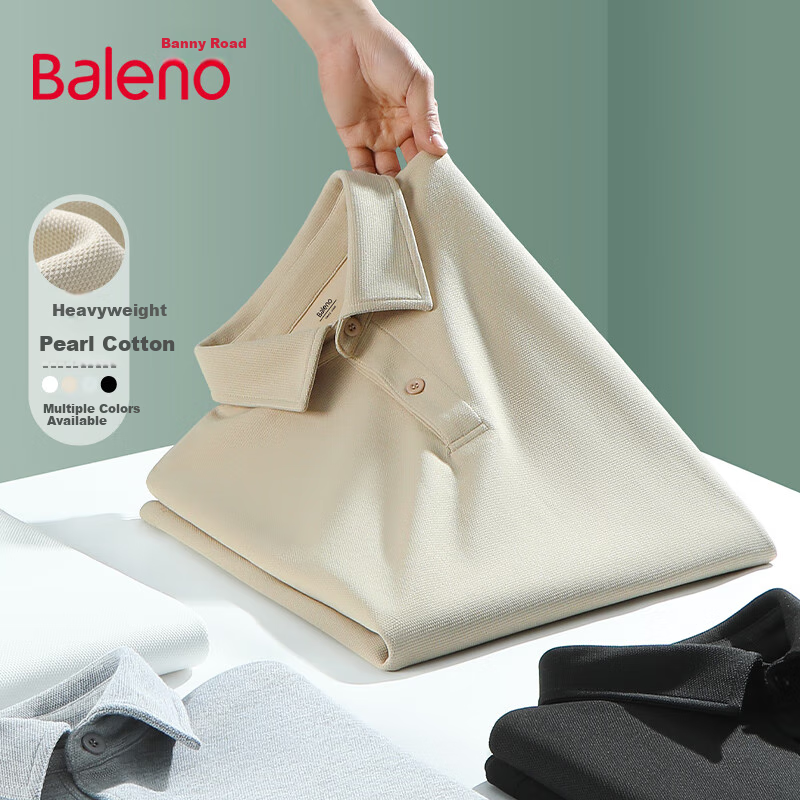 Baleno Short-Sleeve Polo Shirt, Summer Loose Breathable Trendy Versatile Half-Sleeve T-Shirt, Commuter Casual Solid Color Lapel Clothing