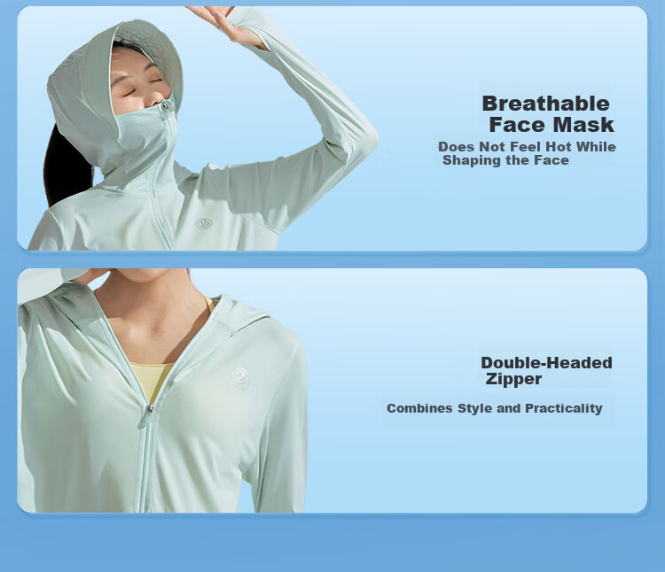 BOSIDENG Summer National Standard Sun Protection Clothing for Women, Short UV-Resistant Breathable Slim-Fit Lightweight Jacket UPF100 23