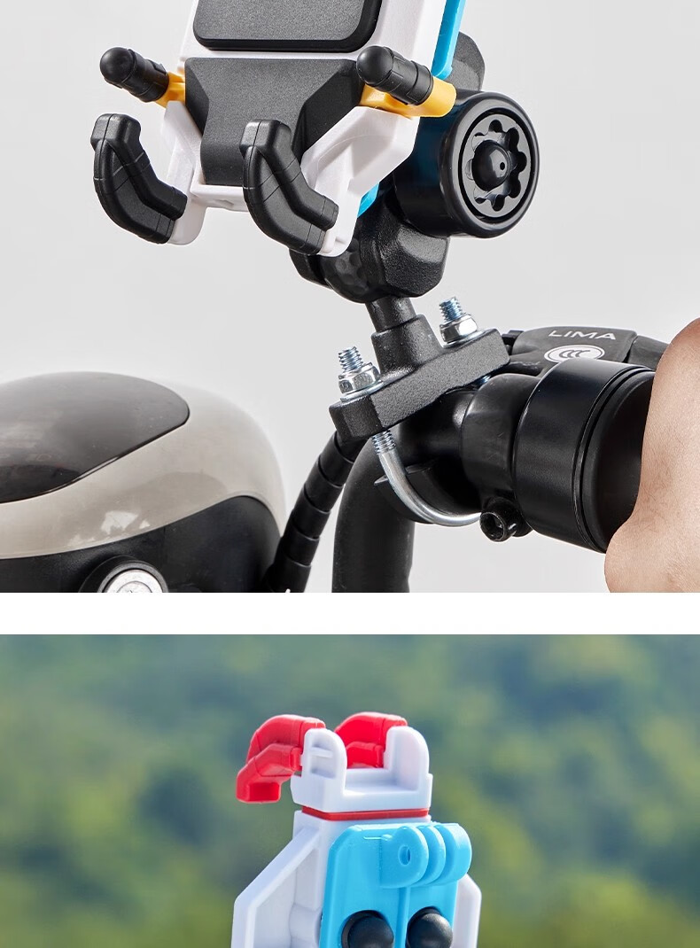Forever Motorcycle Phone Holder Shockproof Anti-Shake Electric Vehicle Phone Mount Waterproof Compatible with Ninebot and Niu Electric Scooters 10