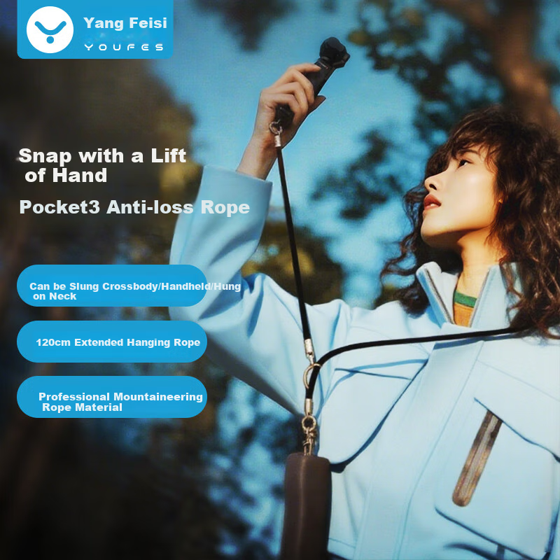 Ремешок YOUFES для DJI Pocket 3, нагрудный, на запястье, противоскользящий, противоугонный, выдвижной ремень безопасности, аксессуар для камеры Osmo