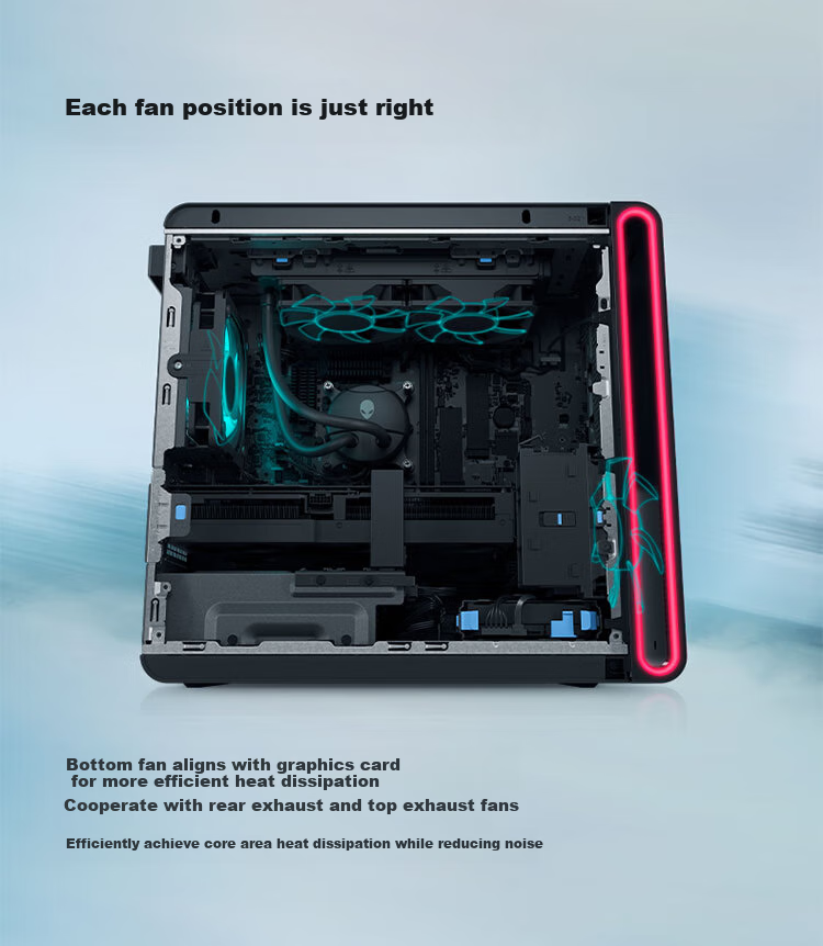 Alienware Gaming Desktop Computer Area-51 High-End E-Sports Gaming PC (Ultra 9 64GB 2TB RTX5080) Starry Silver Water-Cooled Black Myth: Wukong 80L AI Graphics Statio 9