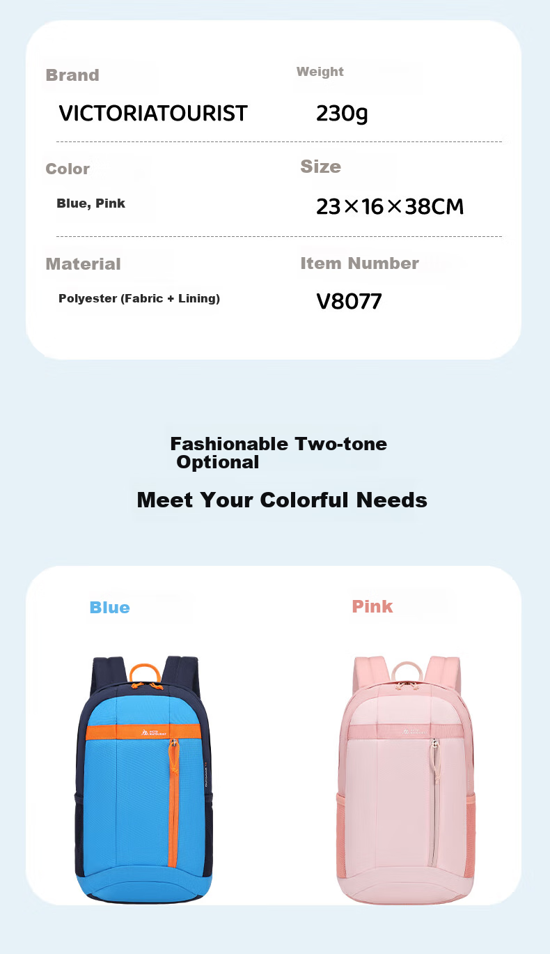 VICTORIATOURIST Backpack for Children, Boys' Outdoor Travel Backpack, Kindergarten And Elementary School Student Lightweight Small Schoolbag, Autumn Outing Backpack for Girls 17