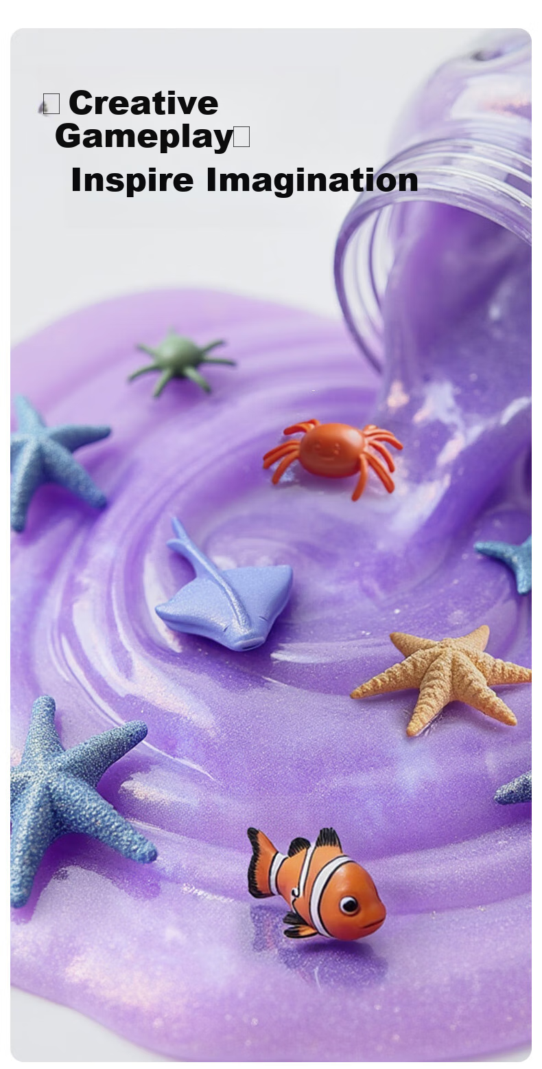 Meiletongnian Gravity Mud Slime, Bubbles, Space Crystal Mud, Liquid Glass, Children's Gift, Pink Ocea 12