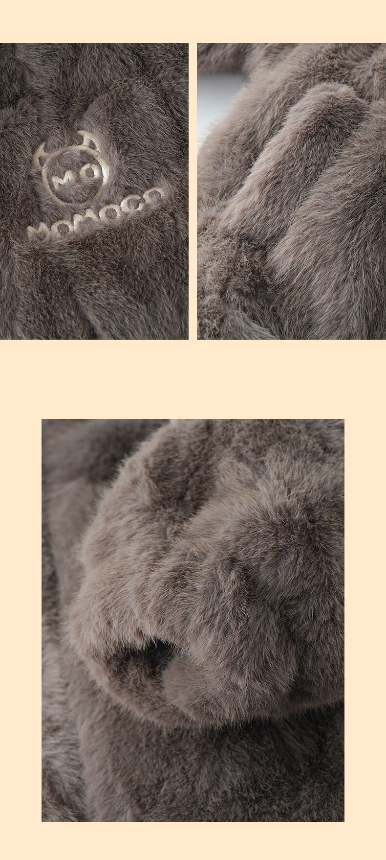 MOMOCO Kids Fleece Winter Jacket Boys Thick Cute Bear Fur Coat Light Coffee 130 4
