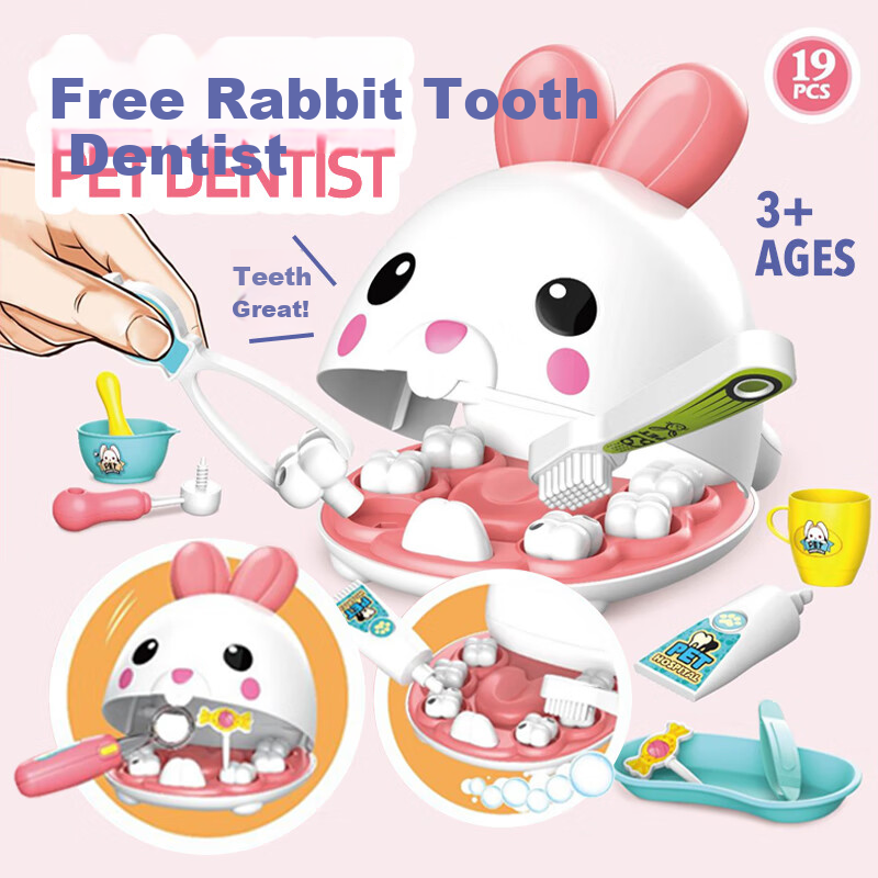 Maggic Seed Children's Pretend Play Doctor And Dentist Toy, Veterinary Clinic Care, Pet-Themed New Year Gift, Beginner Rabbit Toy
