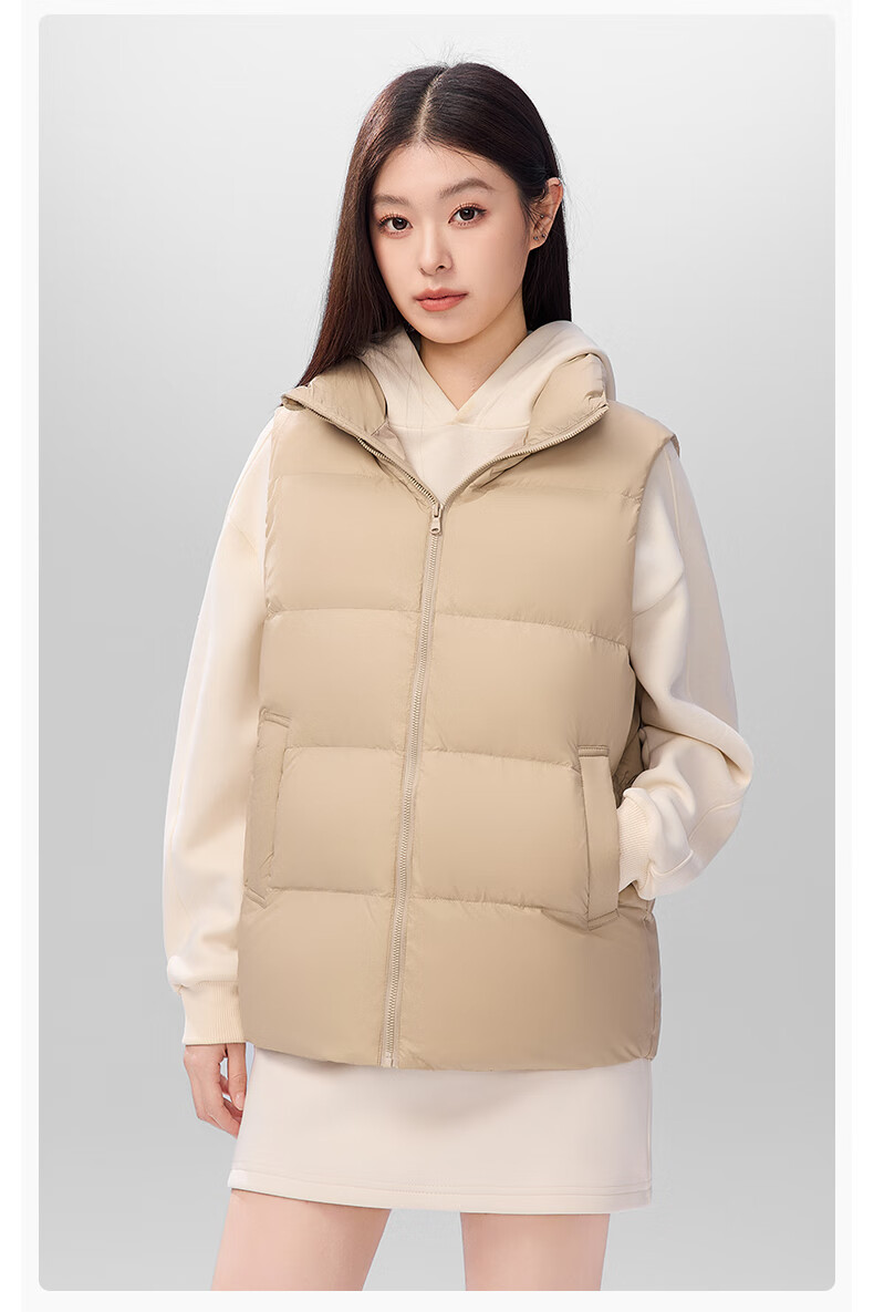 SNOWFLYING Women's Down Jacket 2025 Winter Short Loose Vest Lightweight Black L 6