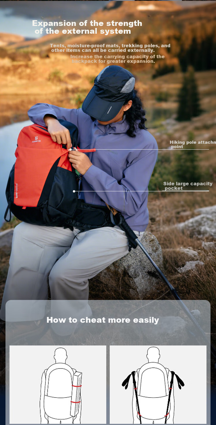TOREAD Hiking Backpack, Professional Outdoor Travel, 30L Capacity, Lightweight Sports Backpack, Breathable Schoolbag, Yunfeng White 6